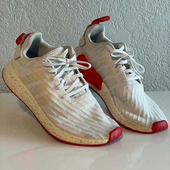 adidas | Shoes | Adidas Mens Nmd R2 White Core Red Two Toned Size 85 |  Poshmark